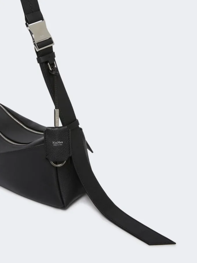 Kleine Leder-Umhängetasche, schwarz Kleine Leder-Umhängetasche, schwarz