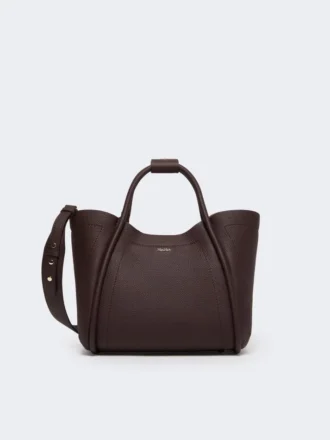 Kleine Marine-Lederhandtasche, bordeauxrot