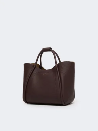 Kleine Marine-Lederhandtasche, bordeauxrot