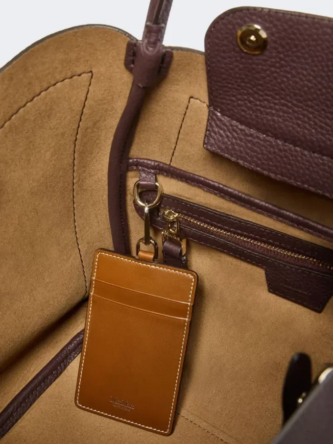 Kleine Marine-Lederhandtasche, bordeauxrot Kleine Marine-Lederhandtasche, bordeauxrot