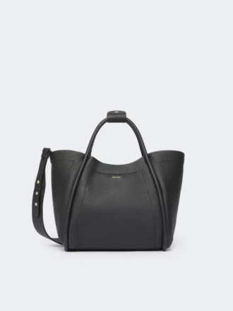 Kleine Marine-Ledertasche, schwarz