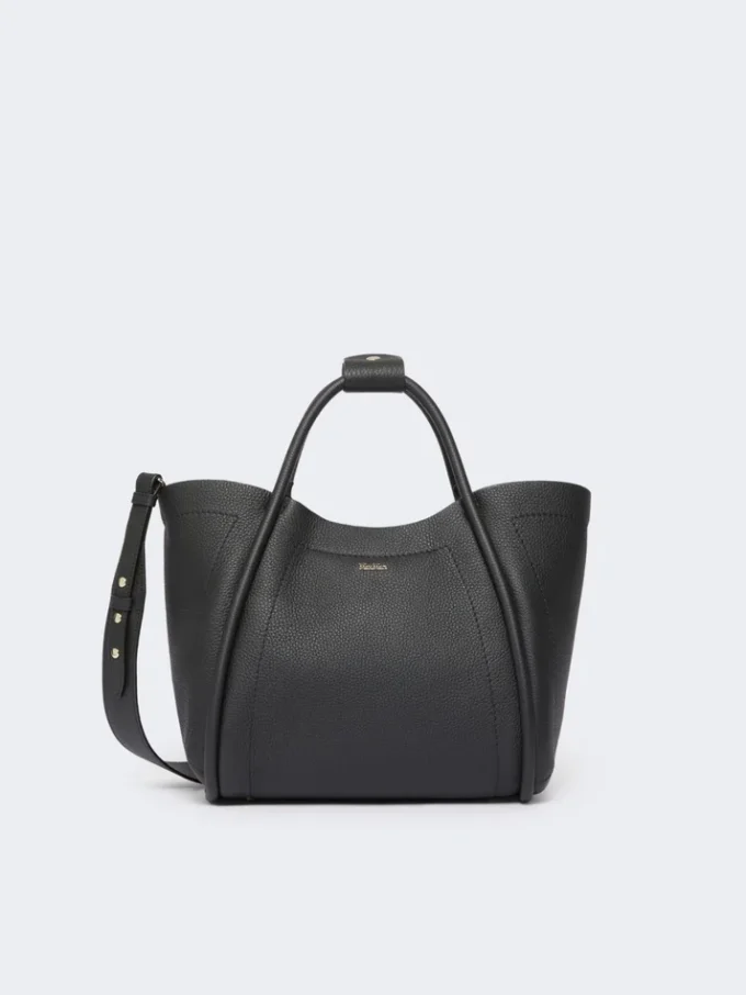 Kleine Marine-Ledertasche, schwarz