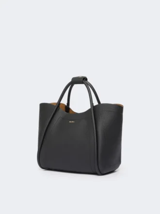 Kleine Marine-Ledertasche, schwarz