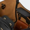 Kleine Marine-Ledertasche, schwarz