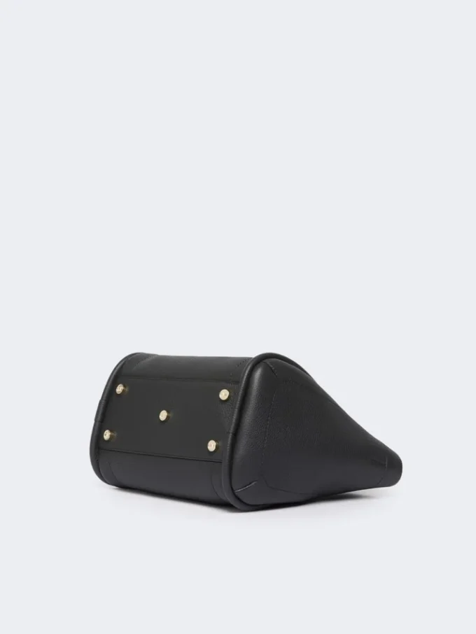 Kleine Marine-Ledertasche, schwarz