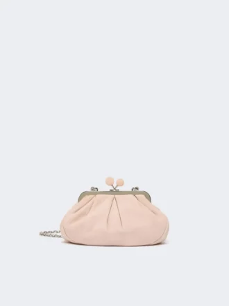 Kleine Pasticcino-Tasche aus Wildleder, puderfarben