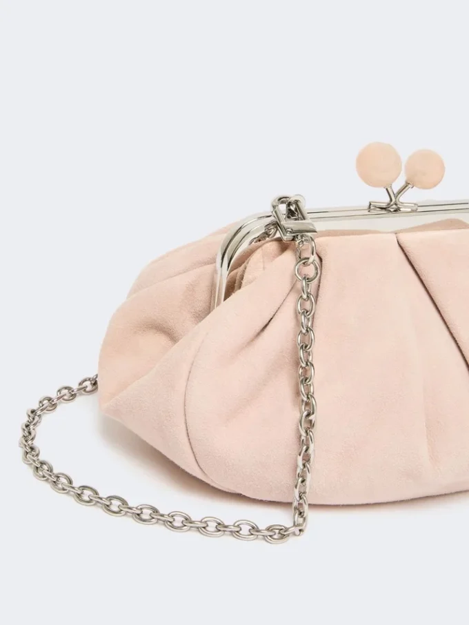 Kleine Pasticcino-Tasche aus Wildleder, puderfarben Kleine Pasticcino-Tasche aus Wildleder, puderfarben