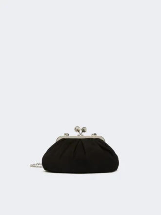Kleine Pasticcino-Tasche aus Wildleder, schwarz