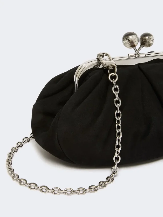 Kleine Pasticcino-Tasche aus Wildleder, schwarz Kleine Pasticcino-Tasche aus Wildleder, schwarz