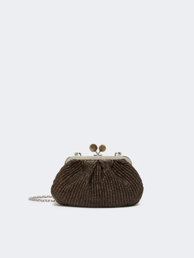 Kleine Pasticcino-Tasche in Raffia-Optik, dunkelbraun Kleine Pasticcino-Tasche in Raffia-Optik, dunkelbraun