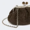 Kleine Pasticcino-Tasche in Raffia-Optik, dunkelbraun Kleine Pasticcino-Tasche in Raffia-Optik, dunkelbraun