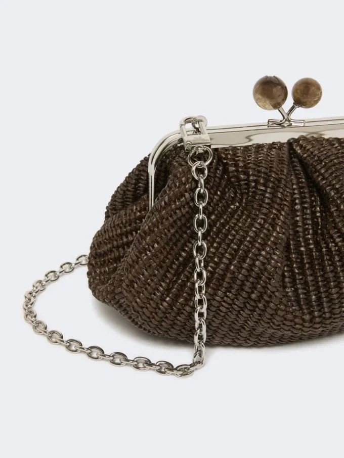 Kleine Pasticcino-Tasche in Raffia-Optik, dunkelbraun Kleine Pasticcino-Tasche in Raffia-Optik, dunkelbraun