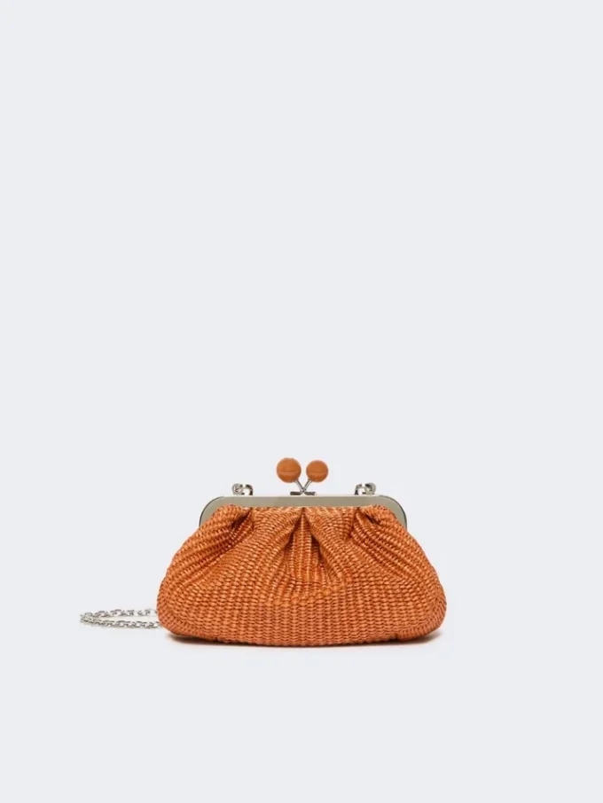 Kleine Pasticcino-Tasche in Raffia-Optik, lachsfarben Kleine Pasticcino-Tasche in Raffia-Optik, lachsfarben