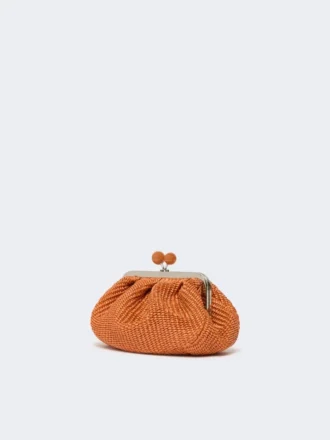 Kleine Pasticcino-Tasche in Raffia-Optik, lachsfarben