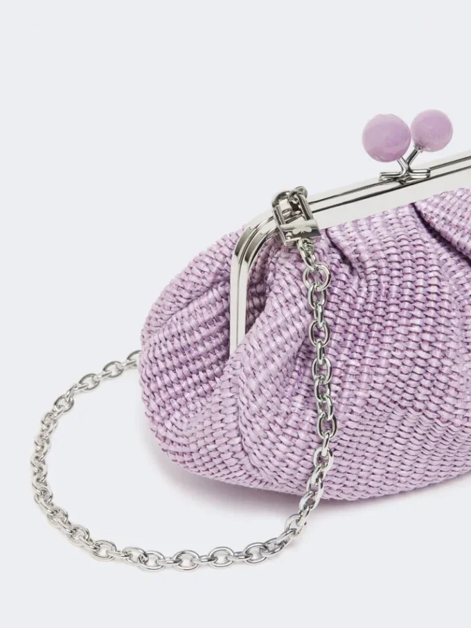 Kleine Pasticcino-Tasche in Raffia-Optik, lila Kleine Pasticcino-Tasche in Raffia-Optik, lila