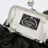 Kleine Pasticcino-Tasche in Raffia-Optik mit Blumen, schwarz Kleine Pasticcino-Tasche in Raffia-Optik mit Blumen, schwarz