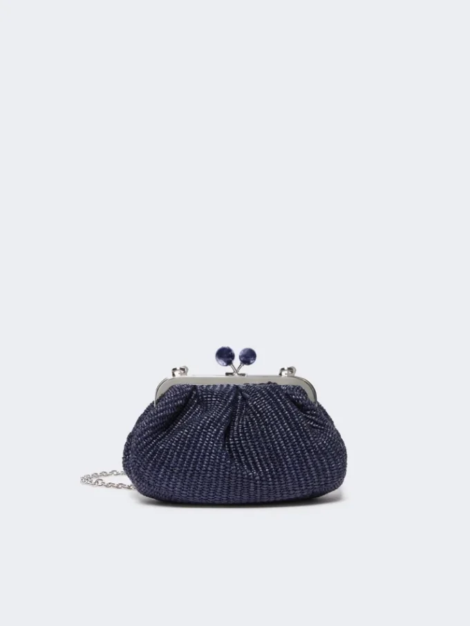 Kleine Pasticcino-Tasche in Raffia-Optik, ultramarinblau Kleine Pasticcino-Tasche in Raffia-Optik, ultramarinblau