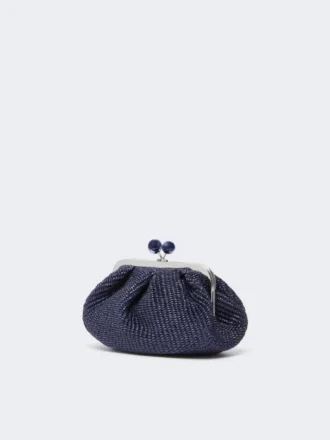 Kleine Pasticcino-Tasche in Raffia-Optik, ultramarinblau
