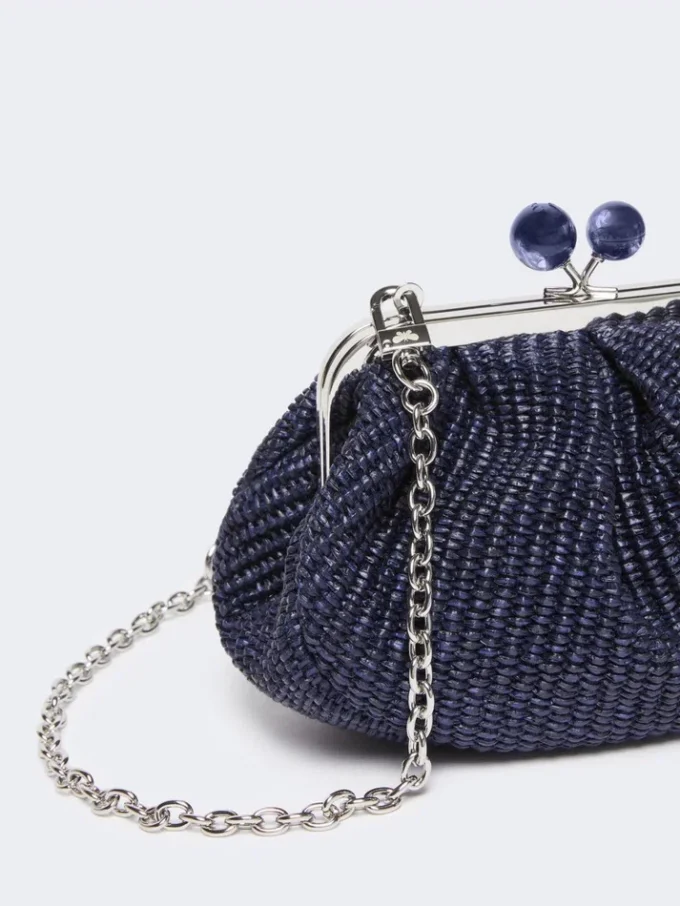 Kleine Pasticcino-Tasche in Raffia-Optik, ultramarinblau Kleine Pasticcino-Tasche in Raffia-Optik, ultramarinblau