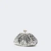 Kleine Satin-Pasticcino-Tasche mit Pailletten, silber Kleine Satin-Pasticcino-Tasche mit Pailletten, silber