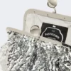 Kleine Satin-Pasticcino-Tasche mit Pailletten, silber Kleine Satin-Pasticcino-Tasche mit Pailletten, silber