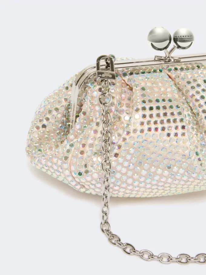 Kleine Satin-Pasticcino-Tasche mit Strassverzierung, Antikrosa Kleine Satin-Pasticcino-Tasche mit Strassverzierung, Antikrosa