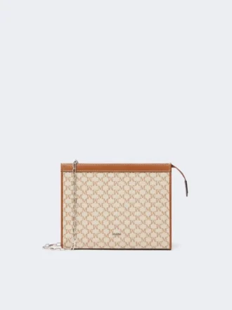 Kleine Tasche aus Baumwolljacquard, haselnussbraun