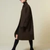 Kokonmantel aus Wolle und Mohair, braun Kokonmantel aus Wolle und Mohair, braun