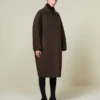 Kokonmantel aus Wolle und Mohair, braun Kokonmantel aus Wolle und Mohair, braun