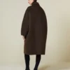 Kokonmantel aus Wolle und Mohair, braun Kokonmantel aus Wolle und Mohair, braun