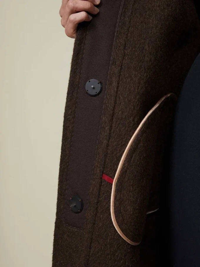 Kokonmantel aus Wolle und Mohair, braun Kokonmantel aus Wolle und Mohair, braun