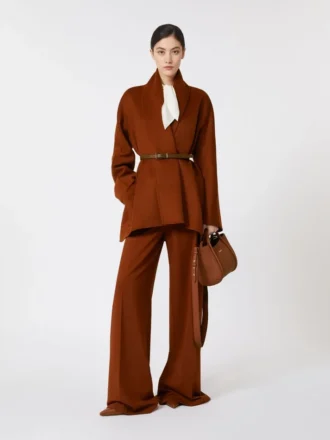 Jacke im Robenstil in Camel, Terrakotta