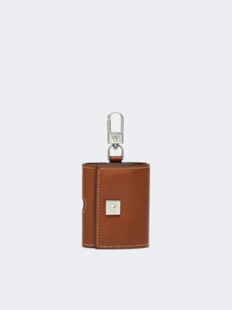 Kopfhörertasche aus Leder, bernsteinbraun