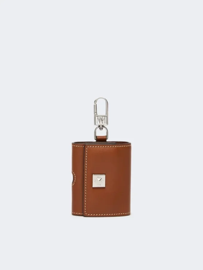 Kopfhörertasche aus Leder, bernsteinbraun Kopfhörertasche aus Leder, bernsteinbraun