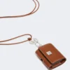 Kopfhörertasche aus Leder, bernsteinbraun Kopfhörertasche aus Leder, bernsteinbraun