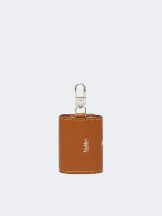 Kopfhörertasche aus Leder, rostrot