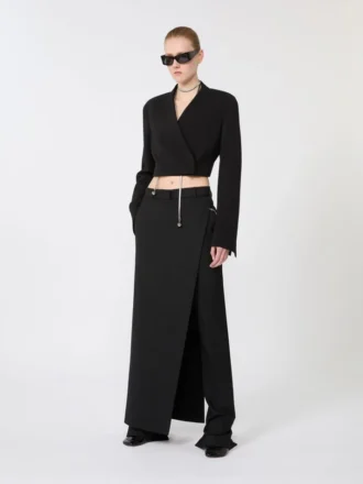 Kurze Jersey-Jacke, schwarz