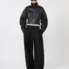 Kurze Lederjacke, schwarz Kurze Lederjacke, schwarz