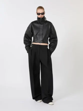 Kurze Lederjacke, schwarz