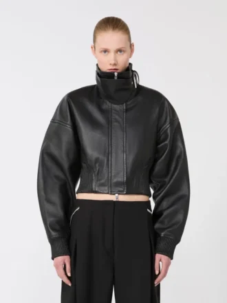 Kurze Lederjacke, schwarz