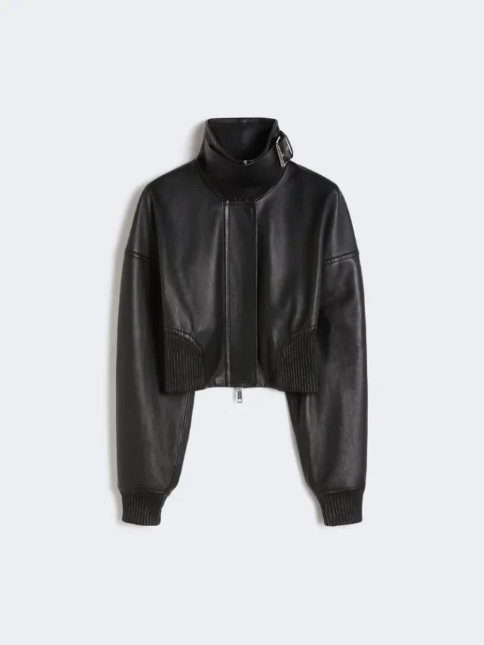 Kurze Lederjacke, schwarz Kurze Lederjacke, schwarz
