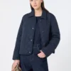 Kurze Steppjacke aus wasserabweisendem Stoff, marineblau Kurze Steppjacke aus wasserabweisendem Stoff, marineblau