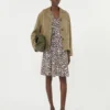 Kurze Wildlederjacke, schlammfarben