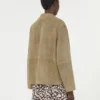 Kurze Wildlederjacke, schlammfarben