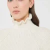 Kurzer Pullover aus Baumwoll-Cordonnet, weiß