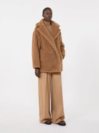 Kurzer Teddy Bear Icon Coat, kamel