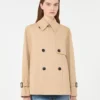 Kurzer, wasserabweisender Trenchcoat aus Gabardine, beige Kurzer, wasserabweisender Trenchcoat aus Gabardine, beige
