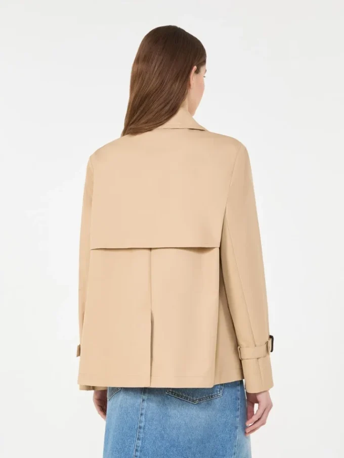 Kurzer, wasserabweisender Trenchcoat aus Gabardine, beige Kurzer, wasserabweisender Trenchcoat aus Gabardine, beige
