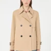 Kurzer, wasserabweisender Trenchcoat aus Gabardine, beige Kurzer, wasserabweisender Trenchcoat aus Gabardine, beige