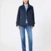 Kurzer, wasserabweisender Trenchcoat aus Gabardine, marineblau Kurzer, wasserabweisender Trenchcoat aus Gabardine, marineblau